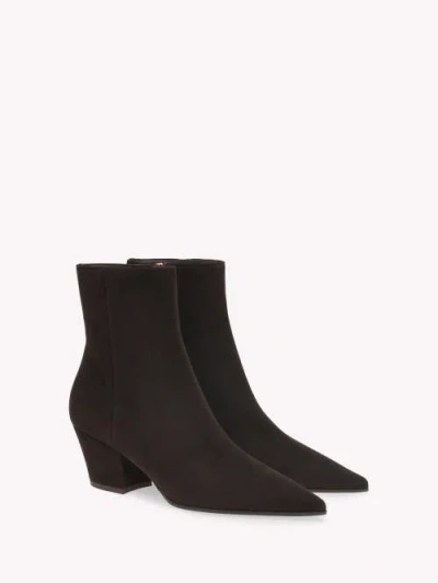 Gianvito Rossi 55mm Keinna Pointed-toe Block-heel Boots In Brown