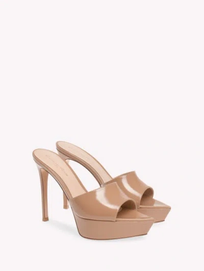 Gianvito Rossi 100mm Dasha Platform Pointed-toe Sandals In Brown