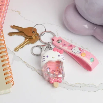 Hello Kitty Acrylic Liquid Popsicle Keychain In Metallic