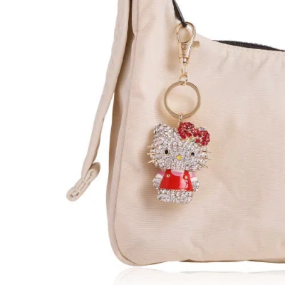 Hello Kitty Pave 3d Bling Keychain In Multi