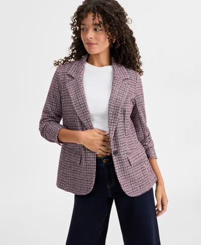 Liverpool Los Angeles Tweed Blazer With Removable Hoodie Insert In Multi