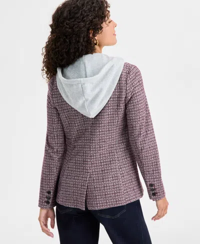 Liverpool Los Angeles Tweed Blazer With Removable Hoodie Insert In Multi