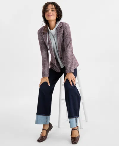 Liverpool Los Angeles Tweed Blazer With Removable Hoodie Insert In Multi