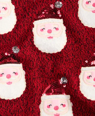 Holiday Lane Women's Santa-embroidered Sweater, Macy's Exclusive In Red