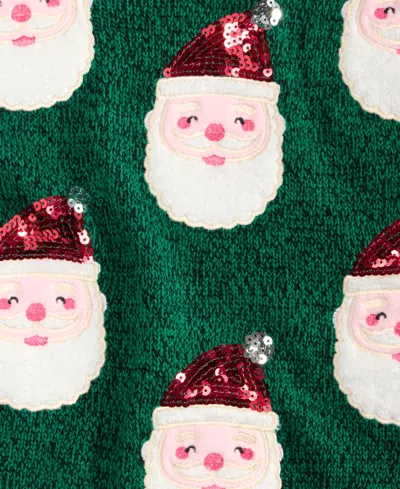 Holiday Lane Womens Santa Embroidered Sweater Pxs 4x Macys Exclusive In Green