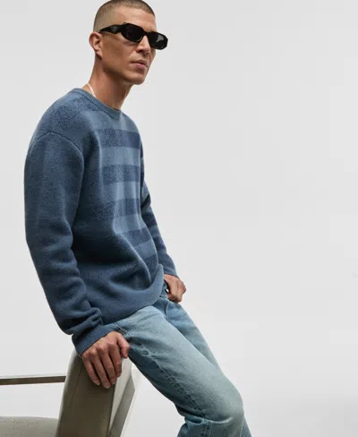 Mode Of One Men's Relaxed-fit Rugby Stripe Sweater, Macy's Exclusive In Blue