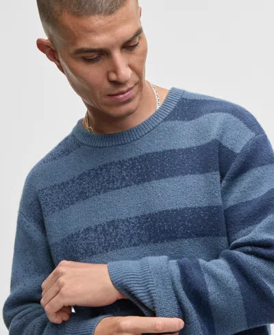 Mode Of One Men's Relaxed-fit Rugby Stripe Sweater, Macy's Exclusive In Blue