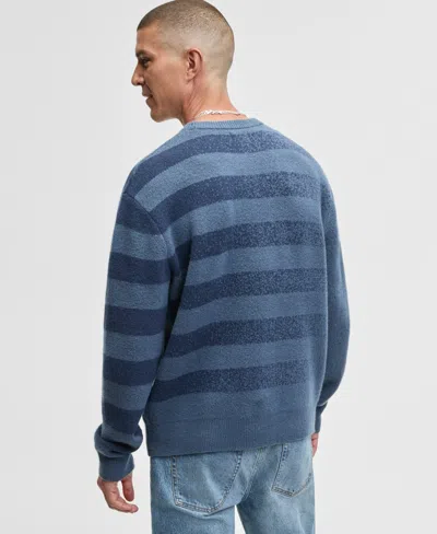 Mode Of One Men's Relaxed-fit Rugby Stripe Sweater, Macy's Exclusive In Blue