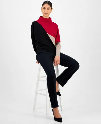 T Tahari Color Blocked Dolman Sleeve Sweater In Pink