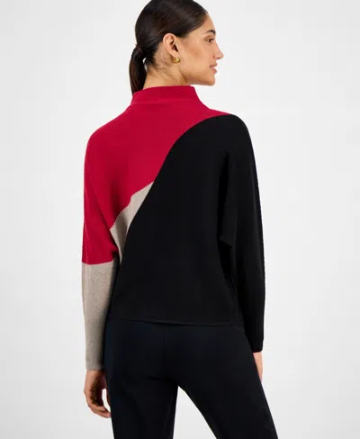 T Tahari Color Blocked Dolman Sleeve Sweater In Pink