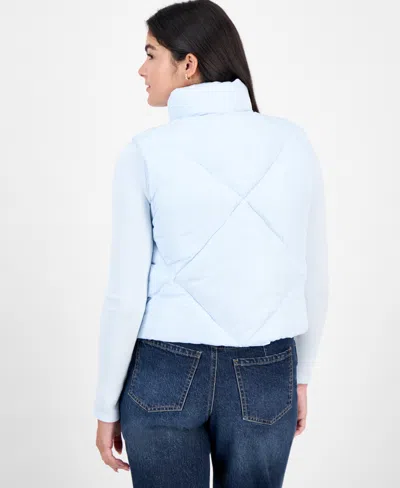 Madden Girl Juniors' Bow-trim Puffer Vest In Blue