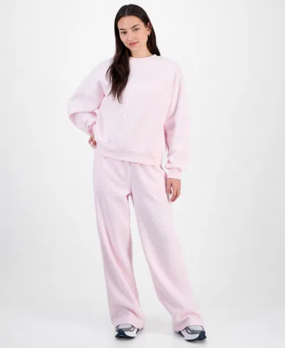 Madden Girl Juniors' Rhinestone Embellished Sweatshirt In Pink