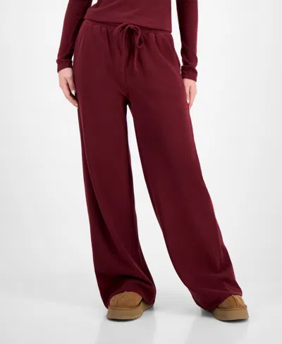 Madden Girl Juniors Hacci Ribbed Top Drawstring Pants In Multi