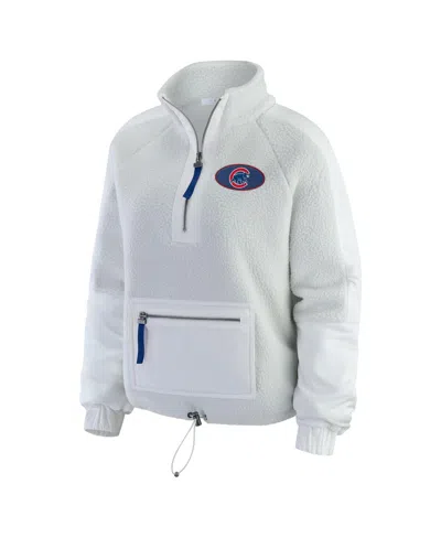 Wear By Erin Andrews Women's Gray Los Angeles Dodgers Polar Fleece Quarter-zip Jacket In Multi