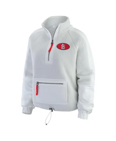 Wear By Erin Andrews Women's Gray St. Louis Cardinals Polar Fleece Quarter-zip Jacket In Multi