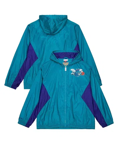 Mitchell & Ness Men's Teal Charlotte Hornets Playmaker Full-zip Windbreaker Jacket In Blue