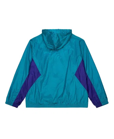 Mitchell & Ness Men's Teal Charlotte Hornets Playmaker Full-zip Windbreaker Jacket In Blue