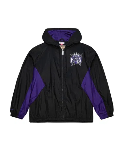 Mitchell & Ness Men's Black Sacramento Kings Playmaker Full-zip Windbreaker Jacket In Black