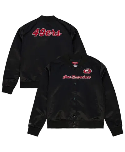 Mitchell & Ness Women's Black San Francisco 49ers Full-snap Satin Jacket In Black