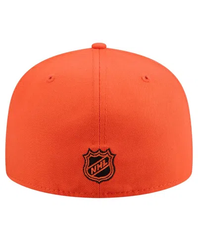 New Era Men's Orange Anaheim Ducks Oversized Arch 59fifty Fitted Hat In Orange