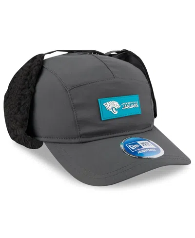 New Era Men's Charcoal Jacksonville Jaguars 2025 Sideline Cold Weather Runner Dog Ear Adjustable Hat In Gray