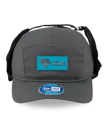 New Era Men's Charcoal Jacksonville Jaguars 2025 Sideline Cold Weather Runner Dog Ear Adjustable Hat In Gray