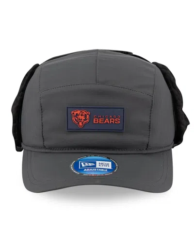 New Era Men's Charcoal Chicago Bears 2025 Sideline Cold Weather Runner Dog Ear Adjustable Hat In Gray