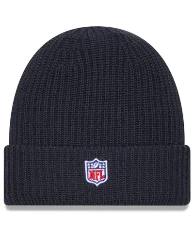 New Era Men's Charcoal Seattle Seahawks 2025 Sideline Cold Weather Cuffed Knit Hat In Black