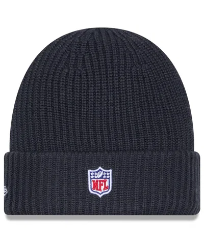 New Era Men's Charcoal Las Vegas Raiders 2025 Sideline Cold Weather Cuffed Knit Hat In Black