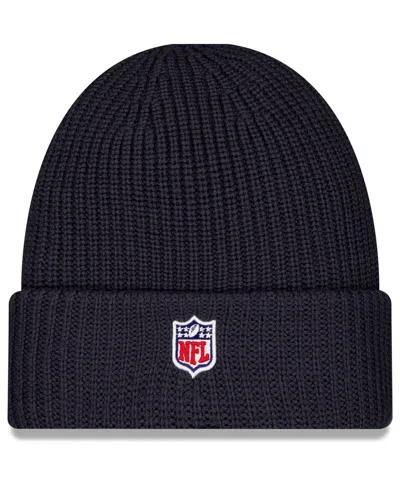 New Era Men's Charcoal Buffalo Bills 2025 Sideline Cold Weather Cuffed Knit Hat In Black