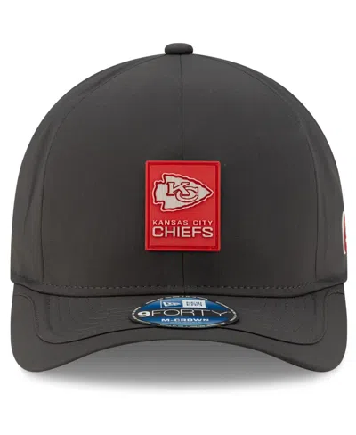 New Era Men's Charcoal Kansas City Chiefs 2025 Sideline Cold Weather 9forty M-crown Adjustable Hat In Black