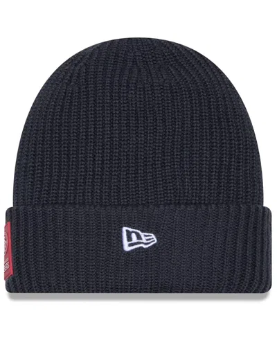 New Era Men's Charcoal San Francisco 49ers 2025 Sideline Cold Weather Cuffed Knit Hat In Black