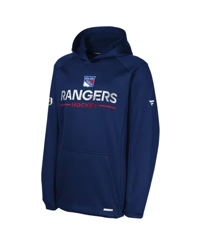 Fanatics Big Boys And Girls Navy New York Rangers Authentic Pro Rink Raglan Hoodie In Blue