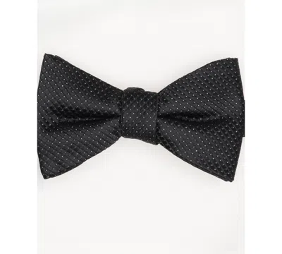 Alfani Men's Mini-pattern Bow Tie & Solid Pocket Square Set, Exclusively At Macy's In Black