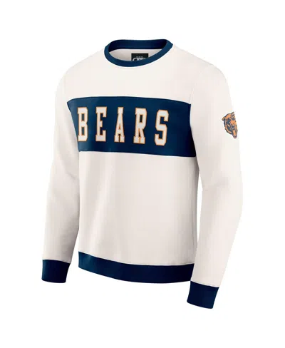 Fanatics Darius Rucker Collection By  Men's Cream Chicago Bears Color Block Crewneck Sweatshirt In White