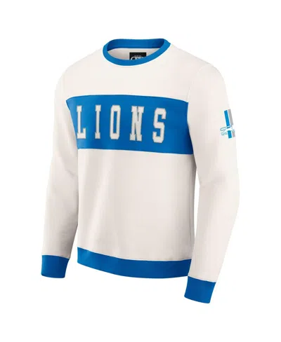 Fanatics Darius Rucker Collection By  Men's Cream Detroit Lions Color Block Crewneck Sweatshirt In White