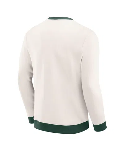 Fanatics Darius Rucker Collection By  Men's Cream Green Bay Packers Color Block Crewneck Sweatshirt In White
