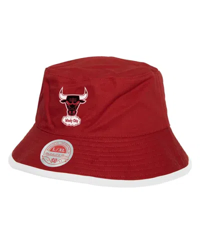 Mitchell & Ness Men's Black/red Chicago Bulls Flip It Reversible Bucket Hat In Black