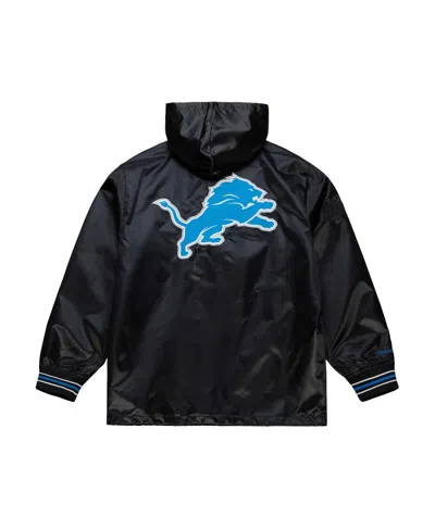 Mitchell & Ness Men's Black Detroit Lions Downtown Satin Full-snap Jacket In Black