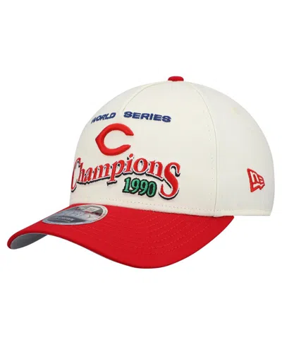 New Era Men's Cream/red Cincinnati Reds World Series 9forty M-crown Adjustable Hat In White