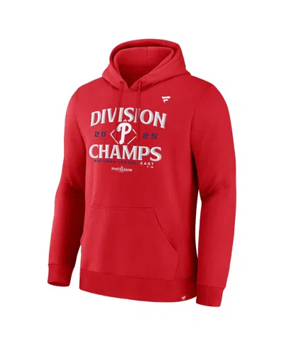 Fanatics Men's Red Philadelphia Phillies 2025 Nl East Division Champions Locker Room Hoodie In Red