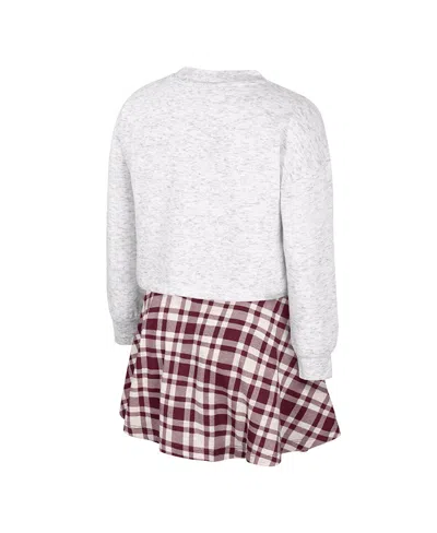 Colosseum Big Girls 2-piece Gray Texas A&m Aggies Marceline Plaid Skirt And Top Set In Multi