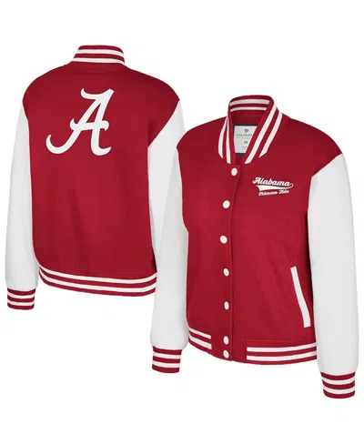 Colosseum Women's Crimson Alabama Crimson Tide French Baguette Full Snap Fleece Jacket In Red