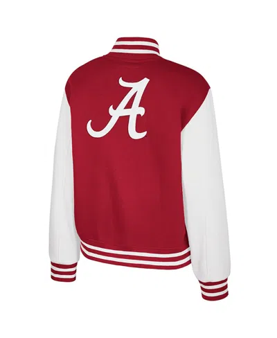 Colosseum Women's Crimson Alabama Crimson Tide French Baguette Full Snap Fleece Jacket In Red