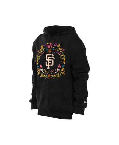 New Era Men's Black Detroit Tigers Dia De Los Muertos Brushed Fleece Hoodie In Black