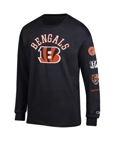 Champion Men's Black Cincinnati Bengals Seal Long Sleeve T-shirt In Black
