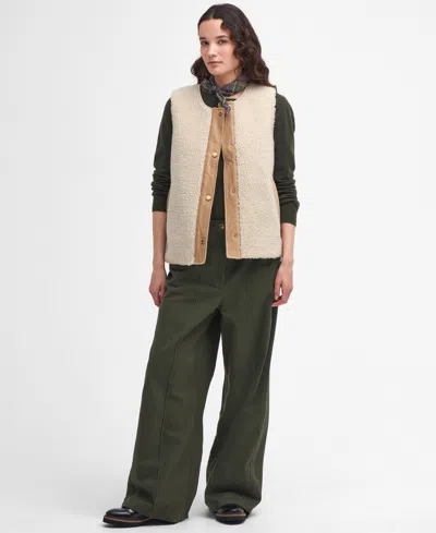 Barbour Dulsie Faux Fur Liner Vest In Neutral