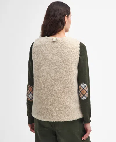 Barbour Dulsie Faux Fur Liner Vest In Neutral