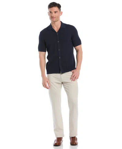 Cubavera Medallian Dobby Mens Short Sleeve Regular Fit Button-down Shirt In Blue