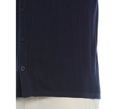 Cubavera Medallian Dobby Mens Short Sleeve Regular Fit Button-down Shirt In Blue